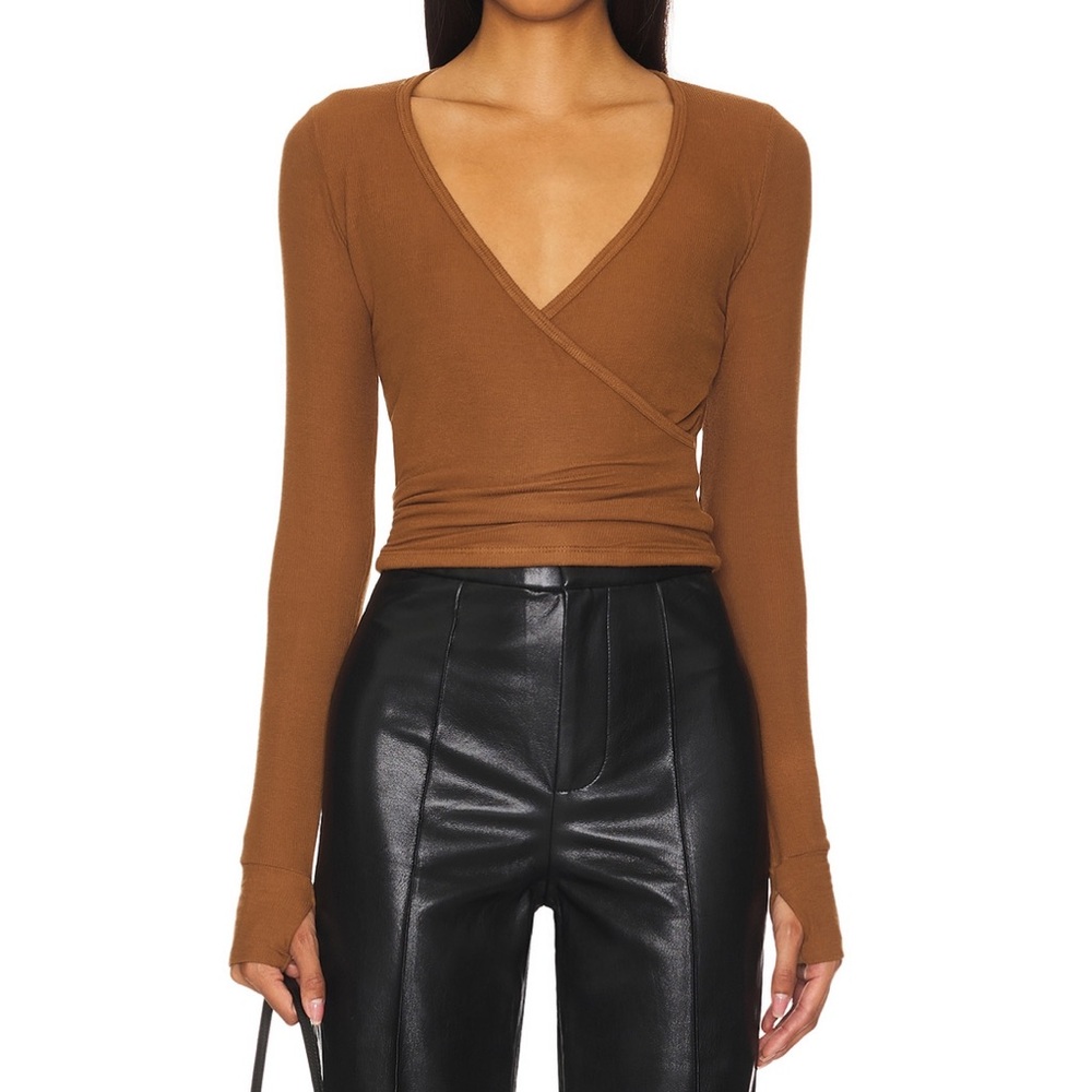 Micheal Lauren Fairbanks surplice deep v long sleeve